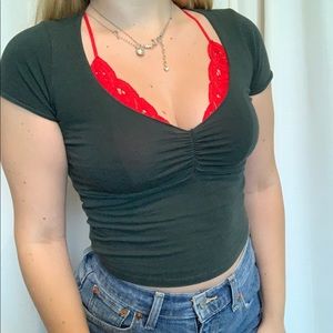 Dark green brandy Melville top, green Brandy top